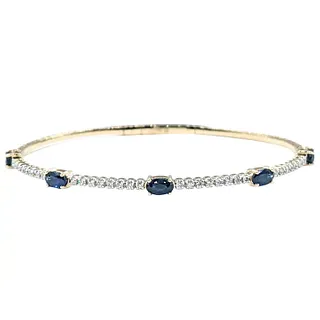 Flexible Sapphire, Diamond & 14K Gold Bracelet