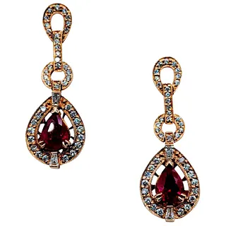 Spectacular Ruby and Diamond Drop Earrings
