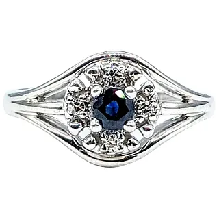 Modern Sapphire & Diamond Dress Ring