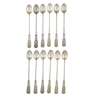 CHINESE EXPORT SILVER ICE CREAM SPOONS