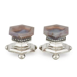 PAIR OF CONTINENTAL STERLING SILVER SALTS