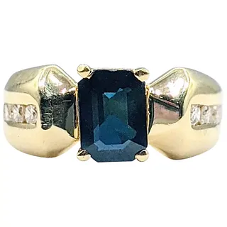 Retro Sapphire & Diamond Dress Ring