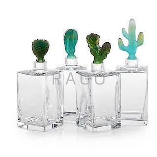 DAUM Four cactus decanters