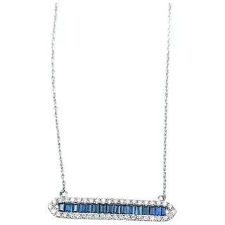Contemporary Sapphire & Diamond Bar Necklace