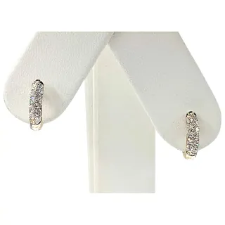 Simple Diamond & 14K Gold Huggie Earrings