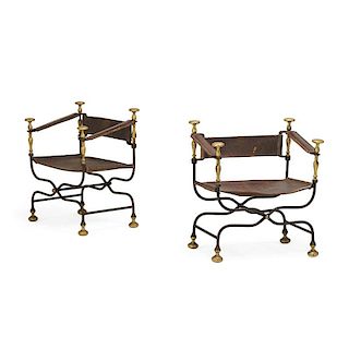 PAIR OF ITALIAN BAROQUE STYLE FOLDING CHAIRS