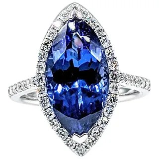 Enchanting Marquise Tanzanite & Diamond Cocktail Ring