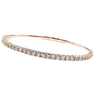 Flexible 14K Rose Gold & Diamond Tennis Bracelet