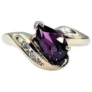Rare Purple Garnet & Diamond Ring