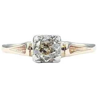 Vintage Old Mine Cut Diamond Solitaire Ring