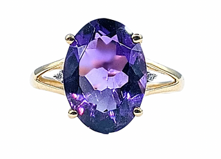 Gorgeous Amethyst & 14K Gold Cocktail Ring