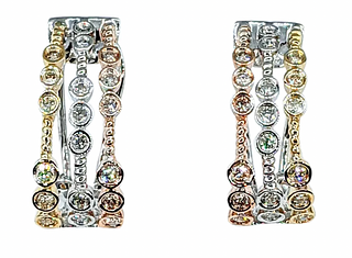 Beautiful Diamond & Tri-Tone Gold Earrings
