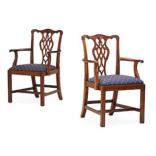 PAIR OF GEORGE III STYLE MAHOGANY SIDE CHAIRS