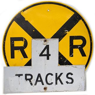 R X R Black on Yellow/4 TRACKS Signs