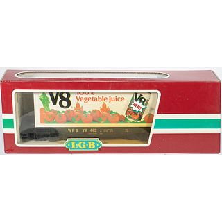 V8 100% Vegetable Juice container on WP&Y Flat Car