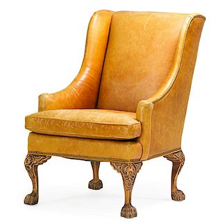 RALPH LAUREN LEATHER WING CHAIR