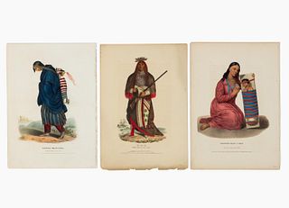 3 PCS, MCKENNEY & HALL NATIVE AMERICAN ENGRAVINGS