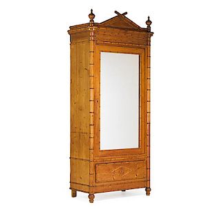 VICTORIAN FAUX BAMBOO PINE ARMOIRE