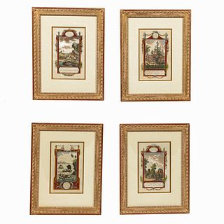 4 PC, HANDCOLORED ENGRAVINGS, MIDDLETONS GEOGRAPHY