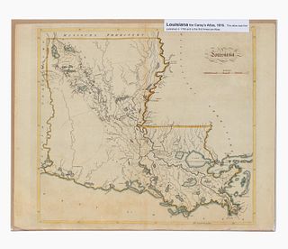 MATTHEW CAREY, HAND COLORED MAP OF LOUISIANA, 1816