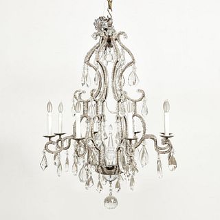MAISON BAGUES-STYLE 8-LIGHT CRYSTAL CHANDELIER
