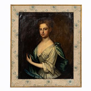 CONTINENTAL, PORTRAIT OF A YOUNG LADY, FRAMED