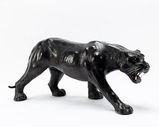 ABERCROMBIE STYLE LEATHER WRAPPED BLACK PANTHER