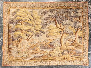 LARGE CONTINENTAL HAND KNOTTED VERDURE TAPESTRY