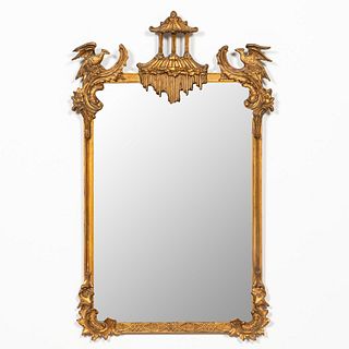 CHINESE CHIPPENDALE-STYLE GILTWOOD MIRROR