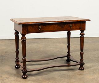 19TH C. WILLIAM & MARY STYLE INLAID CONSOLE TABLE