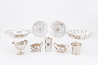 9PC, AMERICAN STERLING SILVER HOLLOWARE ASSORTMENT