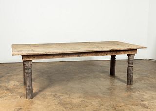 LARGE SCALE RUSTIC PINE FARM TABLE