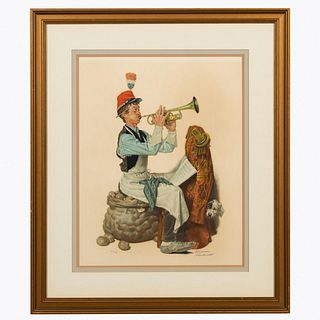 NORMAN ROCKWELL, SOUR NOTE MUSICAL LITHOGRAPH