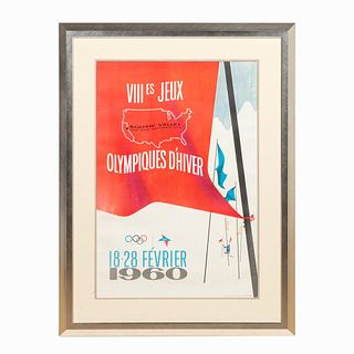 FRENCH SQUAW VALLEY OLYMPICS LITHO, SKIING, 1960