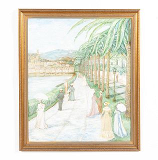 LADDIE DONALD, PROMENADE, OIL ON CANVAS, FRAMED
