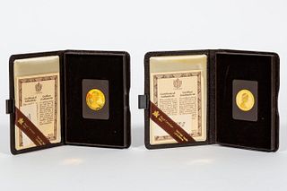 TWO 1980 $100 22K GOLD, CANADIAN PROOF COINS