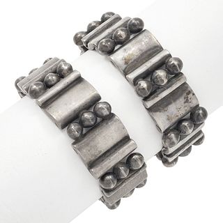 Pair of Hector Aguilar Sterling Silver Bracelets