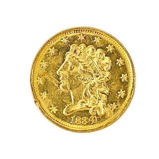 U.S. 1834 CLASSIC HEAD 2 1/2 DOLLAR GOLD COIN