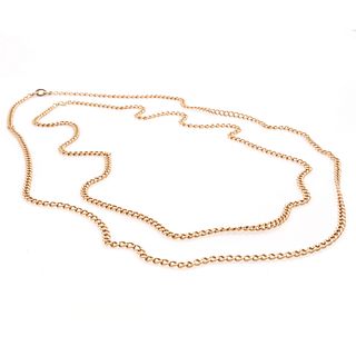 Pair of 14k Rose Gold Curb Chains