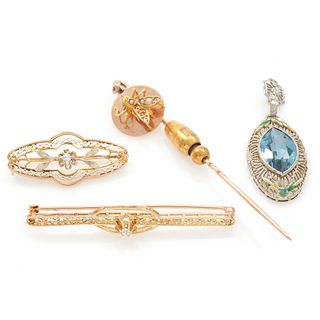 Collection of Diamond, Synthetic Spinel, Gold Jewelry