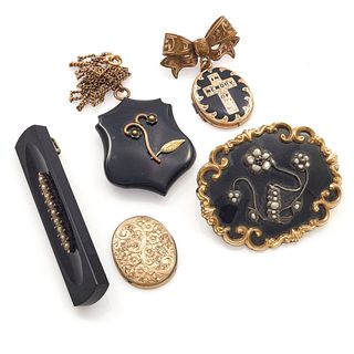 Collection of Victorian Mourning Jewelry