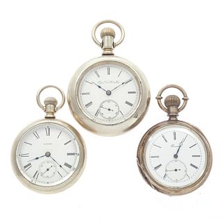 Collection of Three Open Face Pocket Watches