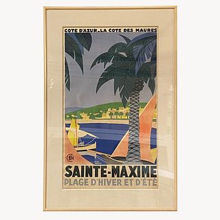Vintage Travel Poster, Cote d'Azur