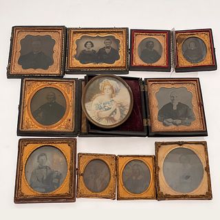 Collection of Cased Photographs and Portrait Miniature