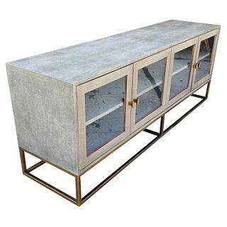 Modern Brass & Shagreen Media/Sideboard Cabinet 