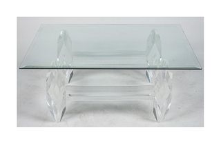 Faceted Coffee Table Base n Solid Lucite