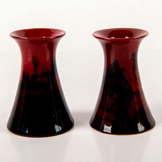 Pair of Royal Doulton Flambe Mini Vases