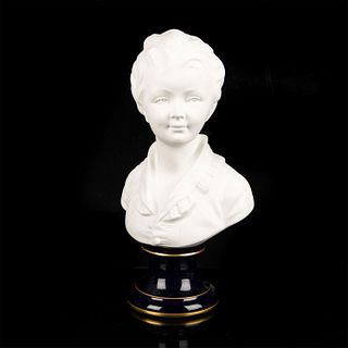 Limoges Tharaud Bisque Porcelain Bust, Young Boy