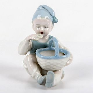 Vintage Porcelain Figurine, Boy with Basket