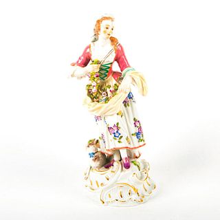 Meissen Style Porcelain Figurine, Shepherdess